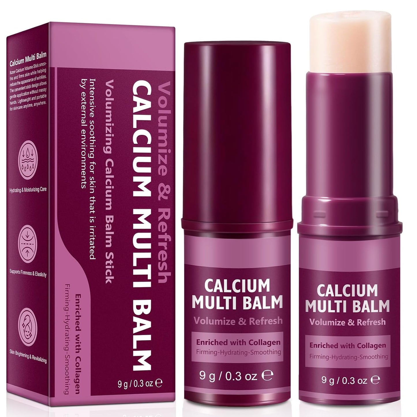 Skiennix Calcium Multi Balm Stick - Anti-Aging Hydrating Cream for Face, Neck & Eyes | 2pcs