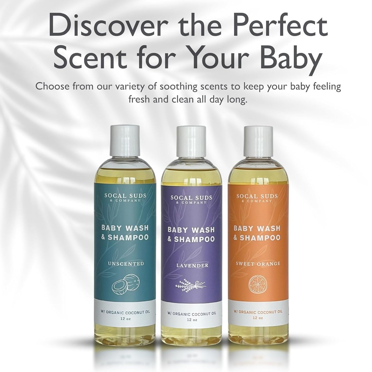 SoCal Suds & Company Organic Baby Shampoo | 2-in-1 Hypoallergenic Body Wash for Sensitive Skin - 12oz Lavender