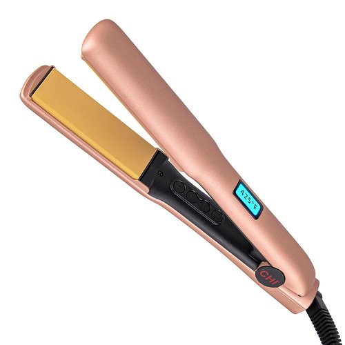 CHI Original Flat Iron Hair Straightener - Ceramic Floating Plates for Smooth Styling - 1.25" Prosecco Please