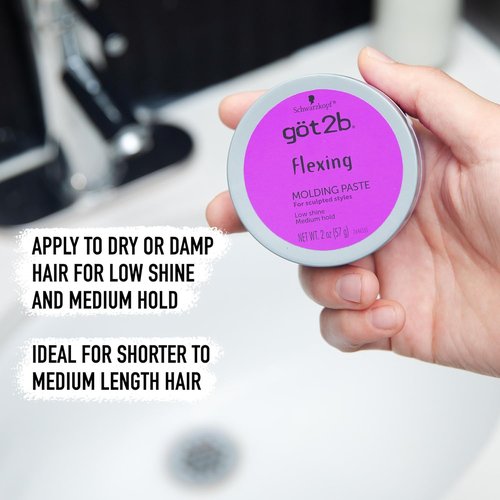Got2B Flexing Molding Paste - Strong Hold Hair Styling Cream | 2 oz for All-Day Style
