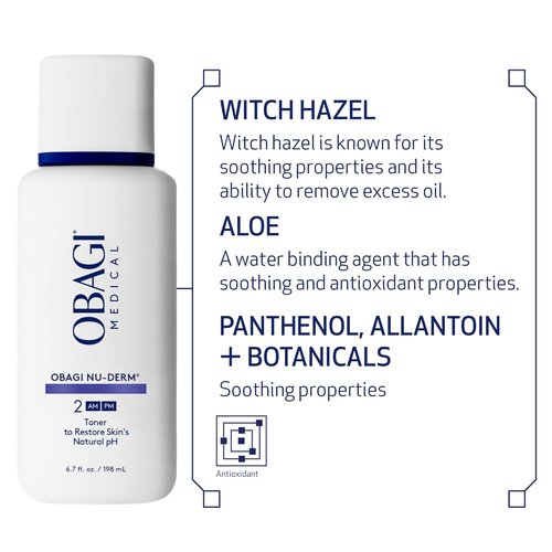 Obagi Nu-Derm Face Toner - Refreshing Skin Hydration & pH Balance | 6.7 Fl Oz