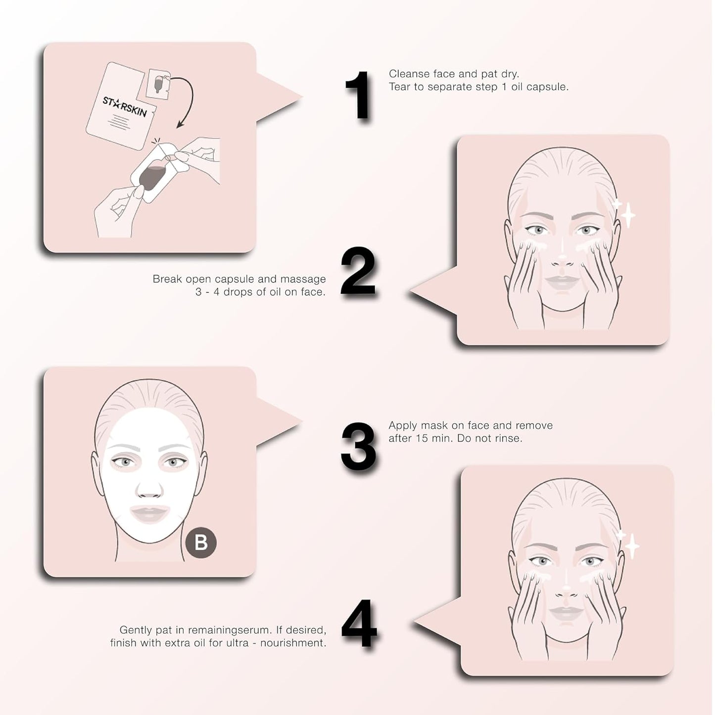 STARSKIN Orglamic Pink Cactus 2-Step Sheet Mask - Hydrating & Firming Face Mask for All Skin Types | 1x25g