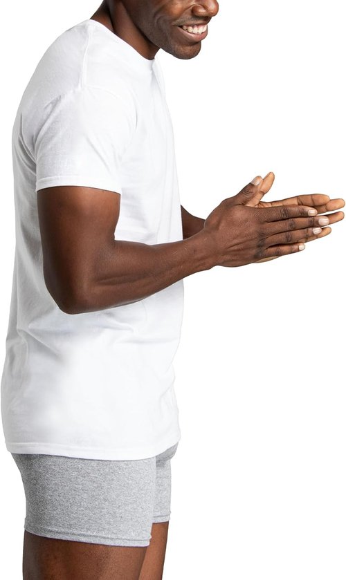 Fruit of The Loom Men's Crew Tee Undershirts - Moisture Wicking & Tag-Free | Big & Tall Sizes Available