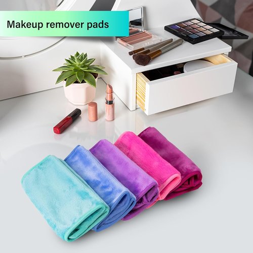 Nugilla Makeup Remover Cloths - 5 Pack Reusable Microfiber Towels for Effortless Makeup Removal