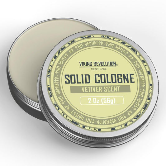Viking Revolution Vetiver Mens Solid Cologne Men 2 Oz - Men Solid Perfume with Vetiver Cologne for Men - Balm Cologne for Mens Cologne Balm Travel Cologne Wax (1 pack, Vetiver)
