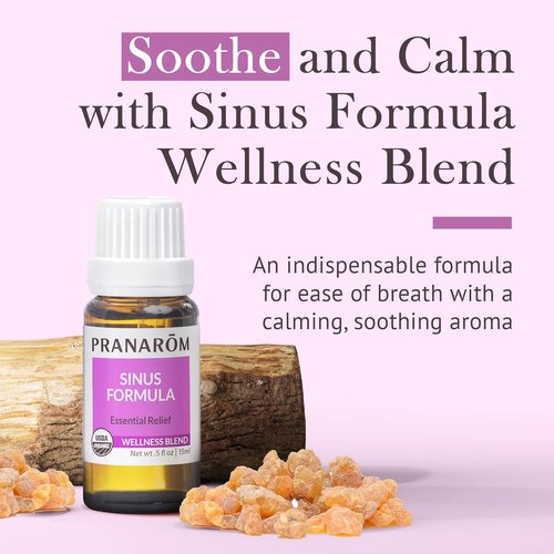 Pranarom - Organic Sinus Formula Essential Oil Blend for Wellness | Aromatherapy 15ml