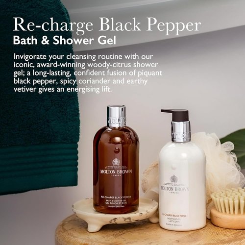 Molton Brown Re-Charge Black Pepper Shower Gel - Invigorating Scent for Energizing Baths