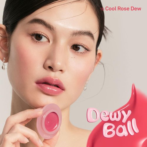 hince Raw Glow Dewy Ball - Tinted Lip Balm, Jelly Gloss Glow, Shine and Hydration, Lip & Blush Multiuse, Vegan, 0.12 oz. (13 colors) (COOL ROSE DEW)