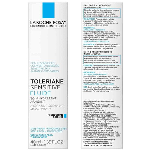 La Roche-Posay Toleriane Sensitive Fluide - Lightweight Oil-Free Face Moisturizer for Sensitive Skin