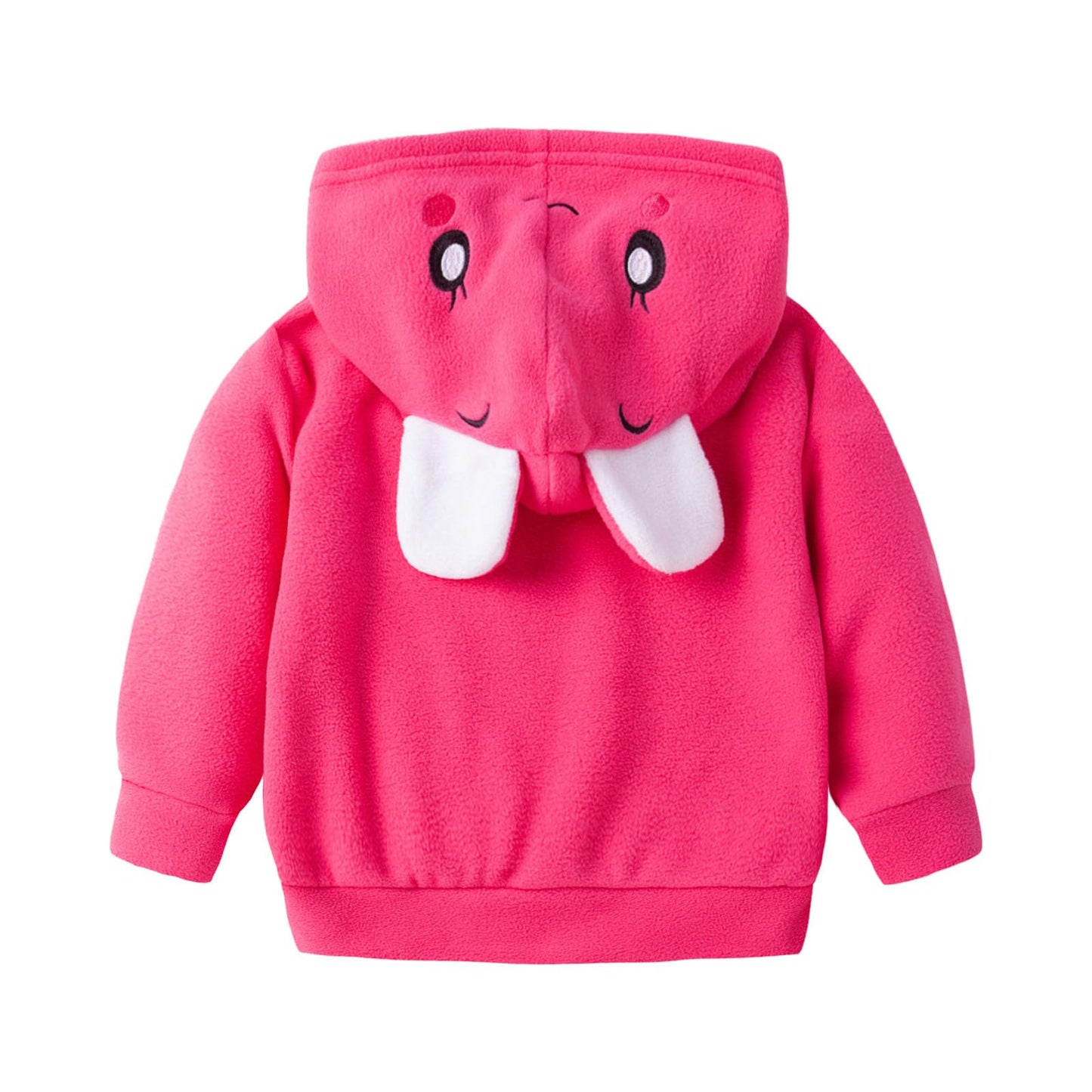 Mud Kingdom Cute Little Girls Fleece Jacket with Hood Size 7/8 Rose Red Rabbit