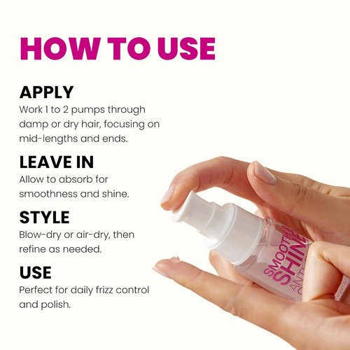 ELEVEN AUSTRALIA Smooth & Shine Anti-Frizz Serum - Tame Frizzy Hair, Add Shine | Lightweight 2 fl oz