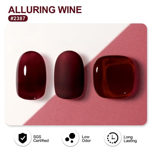 GAOY Dark Red Gel Nail Polish - 16ml Soak Off Formula for DIY Manicure | Alluring Wine Color