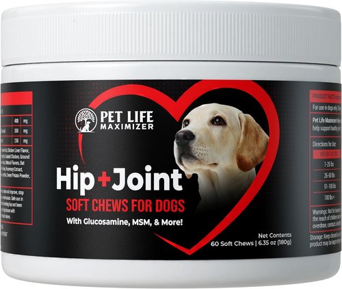 Advanced Dog Hip and Joint Supplement by 3-in-1 - Tasty Glucosamine Chews for All Breeds & Seniors - Chicken Flavor