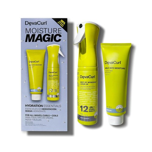 DevaCurl Moisture Magic Hydration Essentials Kit - Melt-In Moisture Mask & 12-in-1 Leave-In Spray