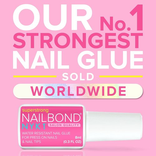 NYK1 NailBond - Super Strong Nail Glue for Press-On Nails & Acrylics - 8ml | Long-Lasting, Mess-Free Application