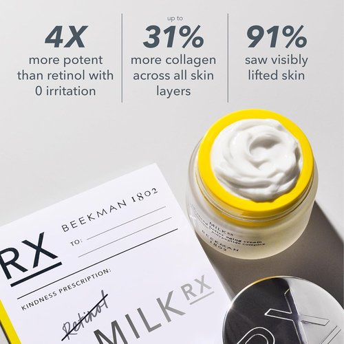 Beekman 1802 Milk RX Advanced Aging Cream & Hydrating Toner Set - Fragrance Free | 1.69 fl oz & 2 oz