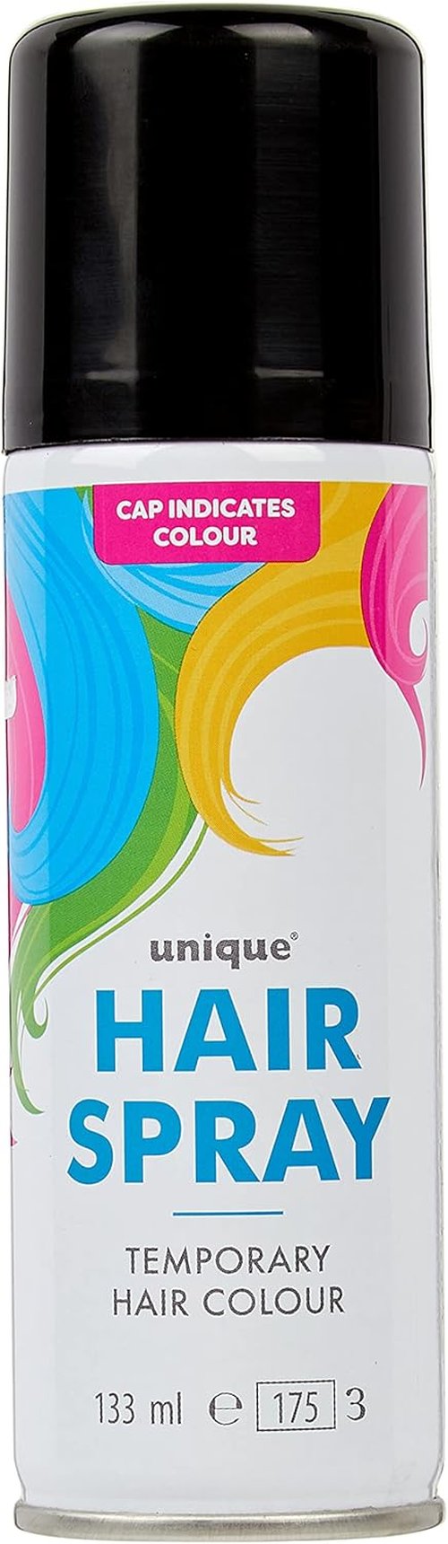Neon Black Temporary Hair Spray - Easy-to-Use Colorful Styling for Festivals | 4.5 fl. oz
