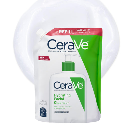 CeraVe Hydrating Facial Cleanser, Moisturizing Face Wash For Dry Skin, Hyaluronic Acid + Ceramides + Glycerin, Hydrating Cleanser For Normal To Dry Skin, National Eczema Association Certified