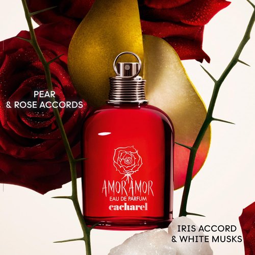 Cacharel Amor Amor Eau de Parfum Spray for Women - Floral & Fruity Fragrance with Bergamot, Rose & Cedar Notes