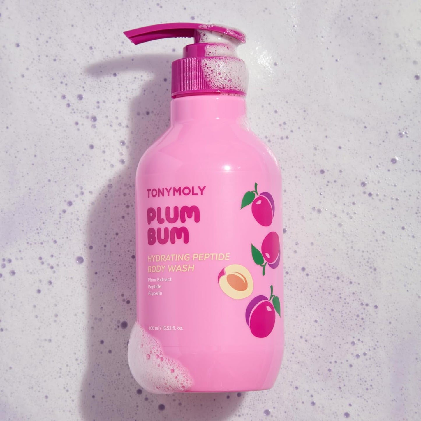 TONYMOLY Plum Bum Body Wash - Hydrating & Nourishing Cleanser with Peptides & Plum Extract | 13.5 fl oz
