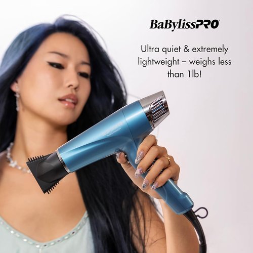 BabylissPRO Nano Titanium Hair Dryer - 1875-Watt Professional Blow Dryer with Ionic Technology for Faster, Frizz-Free Drying