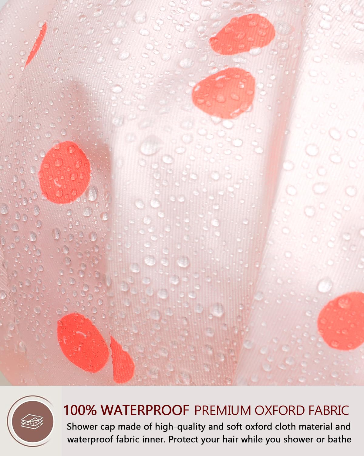 Luvruitaky Shower Cap Luxury Shower Caps for Women Reusable Waterproof Hair Cap for Shower with Adjustable Bowknot Hair Bath Cap (Pink)