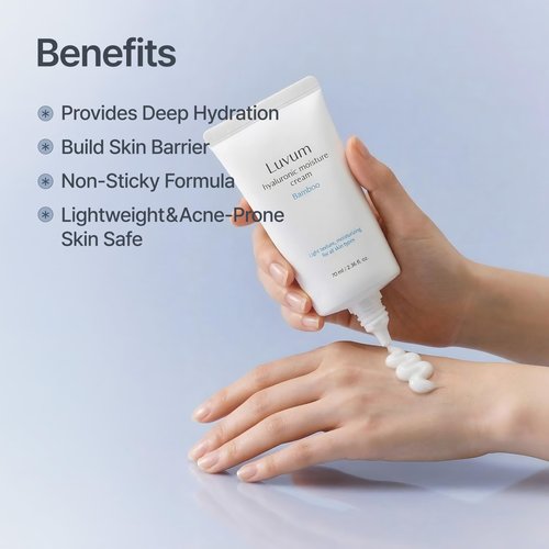LUVUM Bamboo Hyaluronic Moisturer Cream, Bamboo Extract, Hyaluronic Acid Moisturizer, 2.36 fl. oz