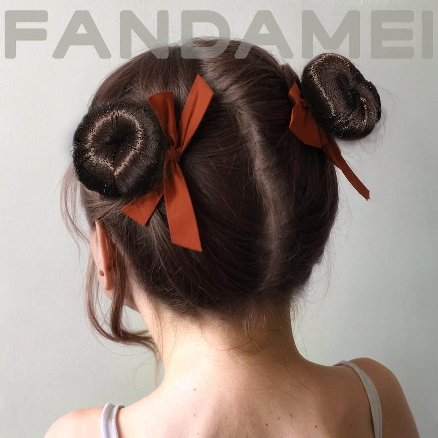 FANDAMEI Hair Bun Maker for Kids, 4PCS Donut Hair Bun Maker Small with 4PCS Extra Small Hair Buns Kit. Small Ballet Hair Bun Maker for Kids, Hair Bun Set with Elastic Hair Ties, Hair Pins.(Brown)