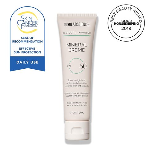 MDSolarSciences Mineral Crème SPF 50 Sunscreen for Face - Water-Resistant, Broad Spectrum UV Protection | Smooth Matte Finish
