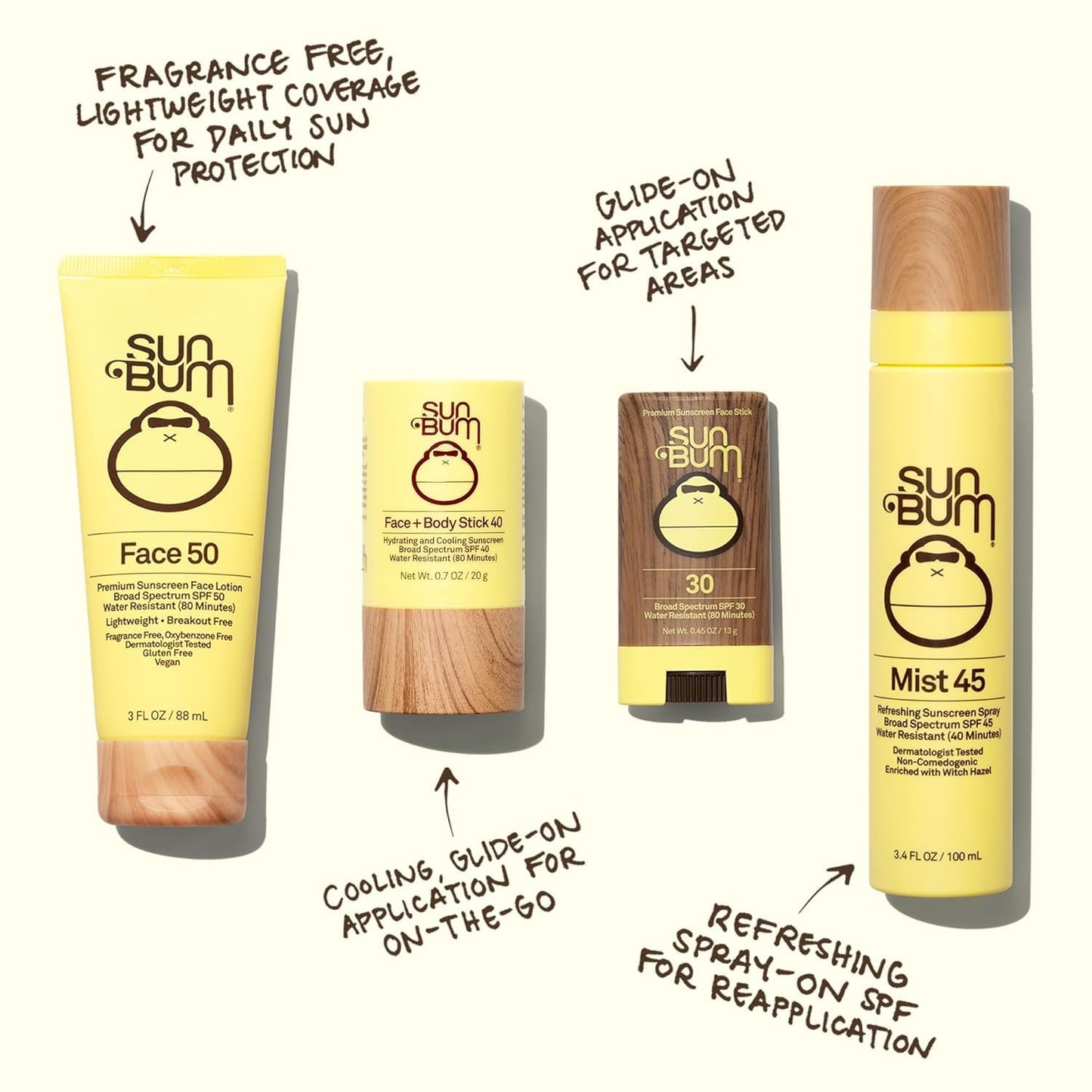Sun Bum Original SPF 30 Face Stick Sunscreen - Water-Resistant & Vitamin E-Enriched - Travel-Friendly 0.45 oz