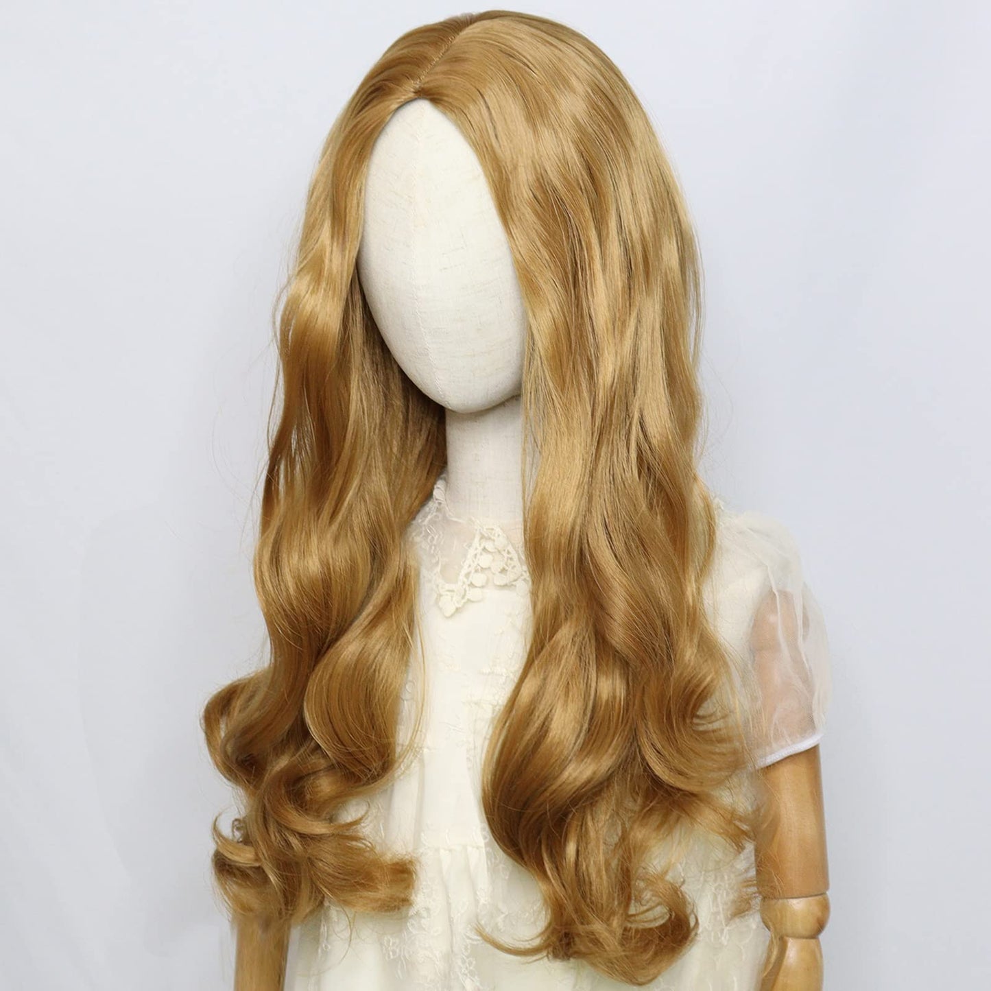 HUNIGIR Kids Blonde Wig M3gan Wig Girls Long Wavy Wig Honey Blonde Cosplay Princess Wig Women Heat Resistant Synthetic Halloween Costume Wig with Wig Cap (Honey Blonde)