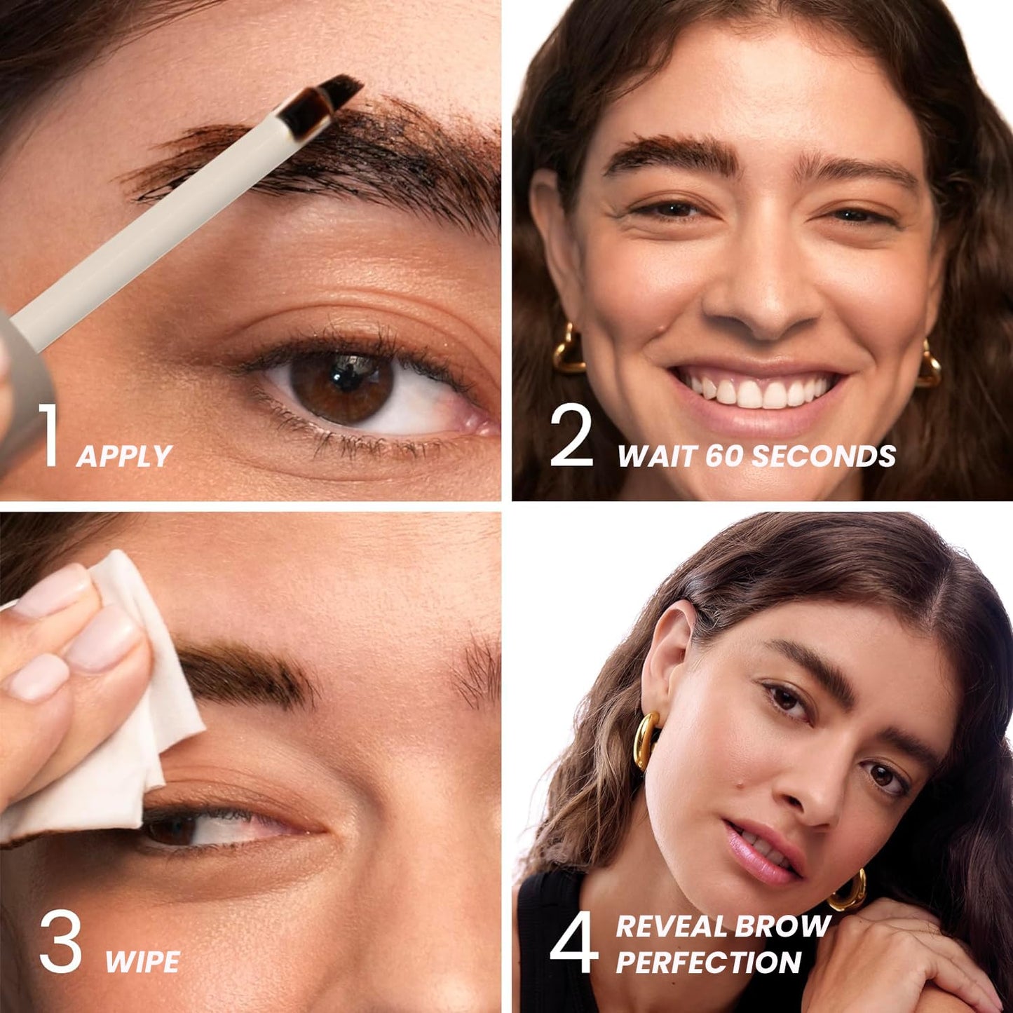 Wonderskin Brow Stain & Go Masque - Long Lasting, Transfer Proof Eyebrow Tint in Dark Brunette