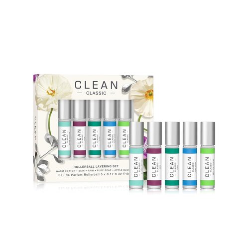 CLEAN Eau de Parfum Rollerball Gift Set - Light Layerable Vegan Fragrance | Travel Size & Phthalate-Free