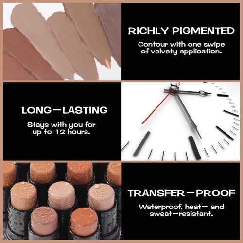 FOCALLURE Cream Contour Stick - Matte Bronzer for Professional Face Shaping | Long-Lasting, Sweatproof, Brown
