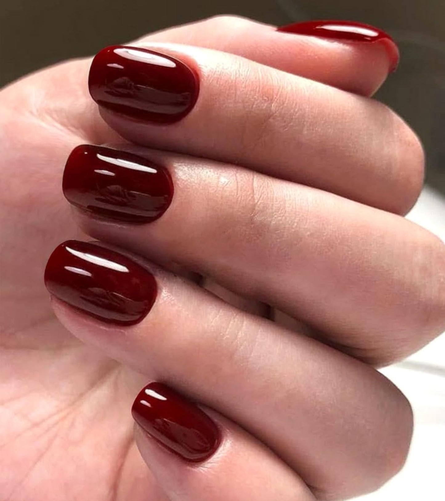 Artquee Press on Nails Short Soft Nude Square False Tips Glossy Reusable Fake Stick on Nails Kit for Women - 30 PCS 15 Sizes