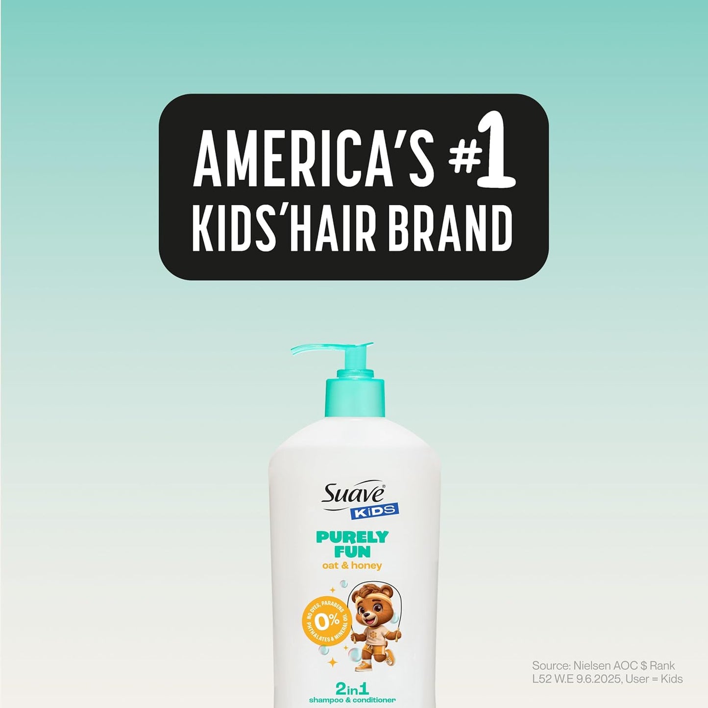 Suave Kids 2-in-1 Shampoo & Conditioner - Tear-Free, Hypoallergenic Hair Care for Sensitive Scalps | 18 FL OZ, 6 Count