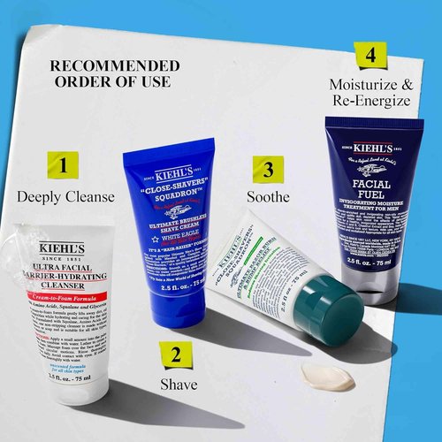 Kiehl's Men's Skincare Gift Set - Complete Grooming Kit with Face Wash, Shaving Cream & Moisturizer | $92 Value