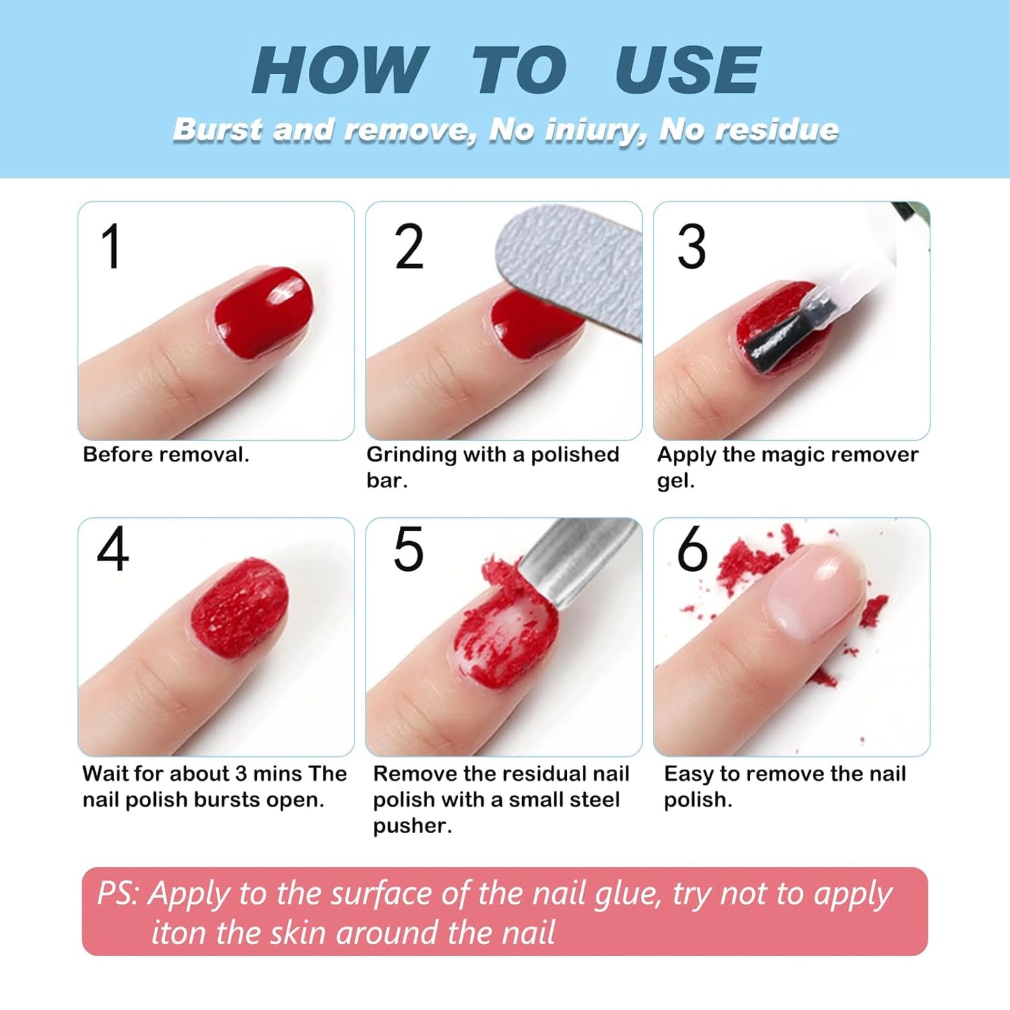 Skiennix Gel Nail Polish Remover - Quick & Easy 2-Minute Formula | 15ml, No Foil Needed