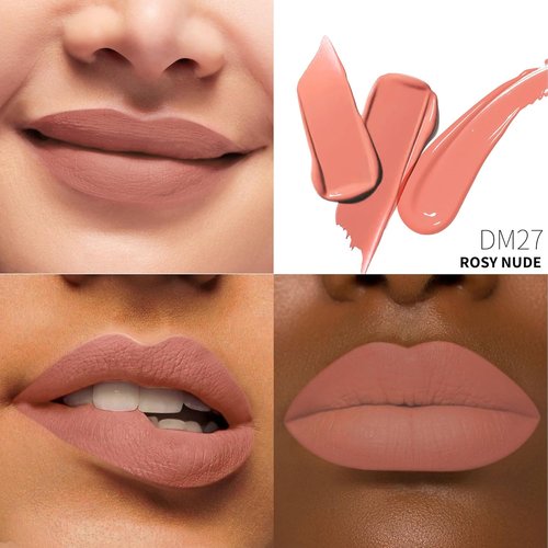 Depuplum Matte Nude Lipstick - Long-Lasting, Smudge-Proof Formula | DM27 Rosy Nude Shade