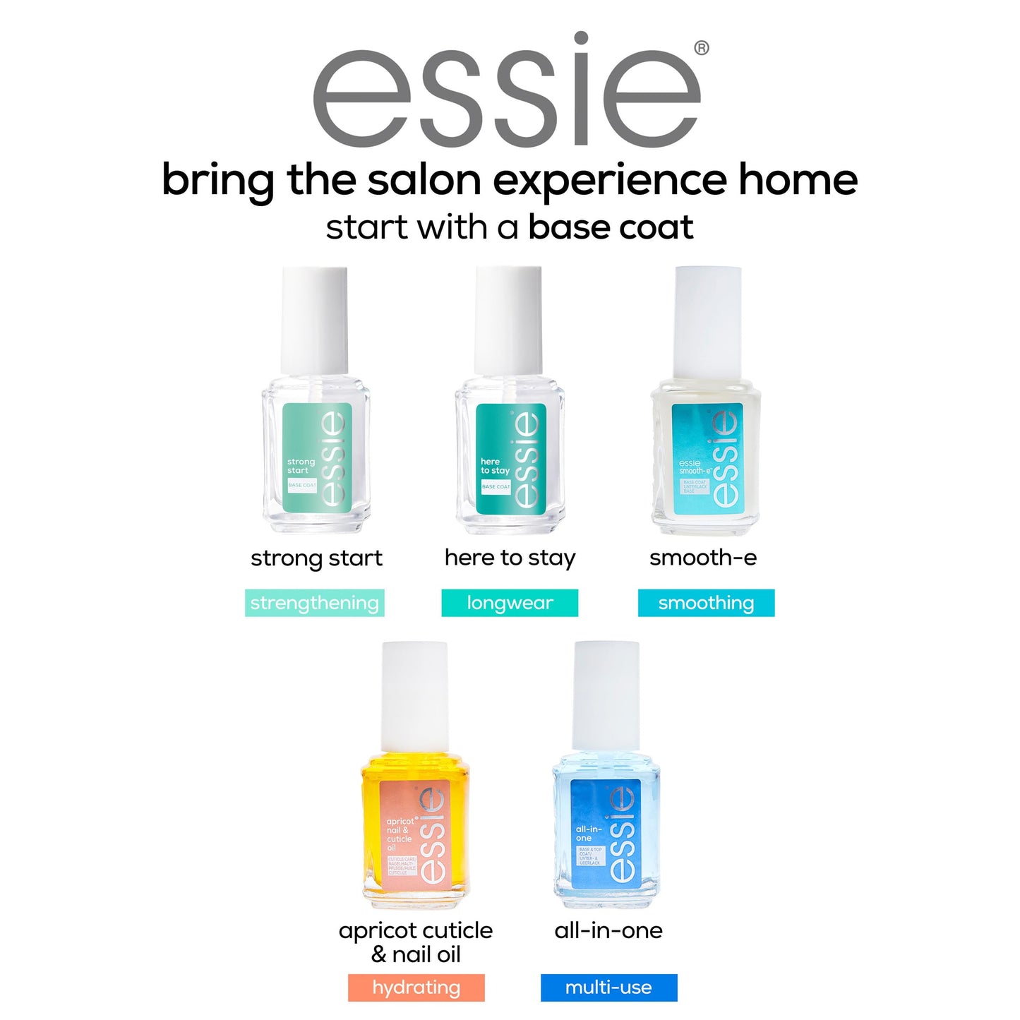 essie salon quality nail care, vegan, clear base coat, Smooth-E, 0.46 fl oz