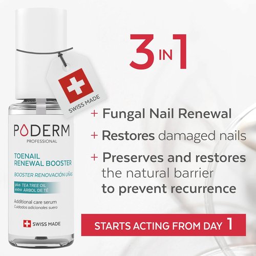 Poderm Toenail Renewal Booster - Tea Tree Oil Serum for Discolored Nails - 100% Natural & Vegan