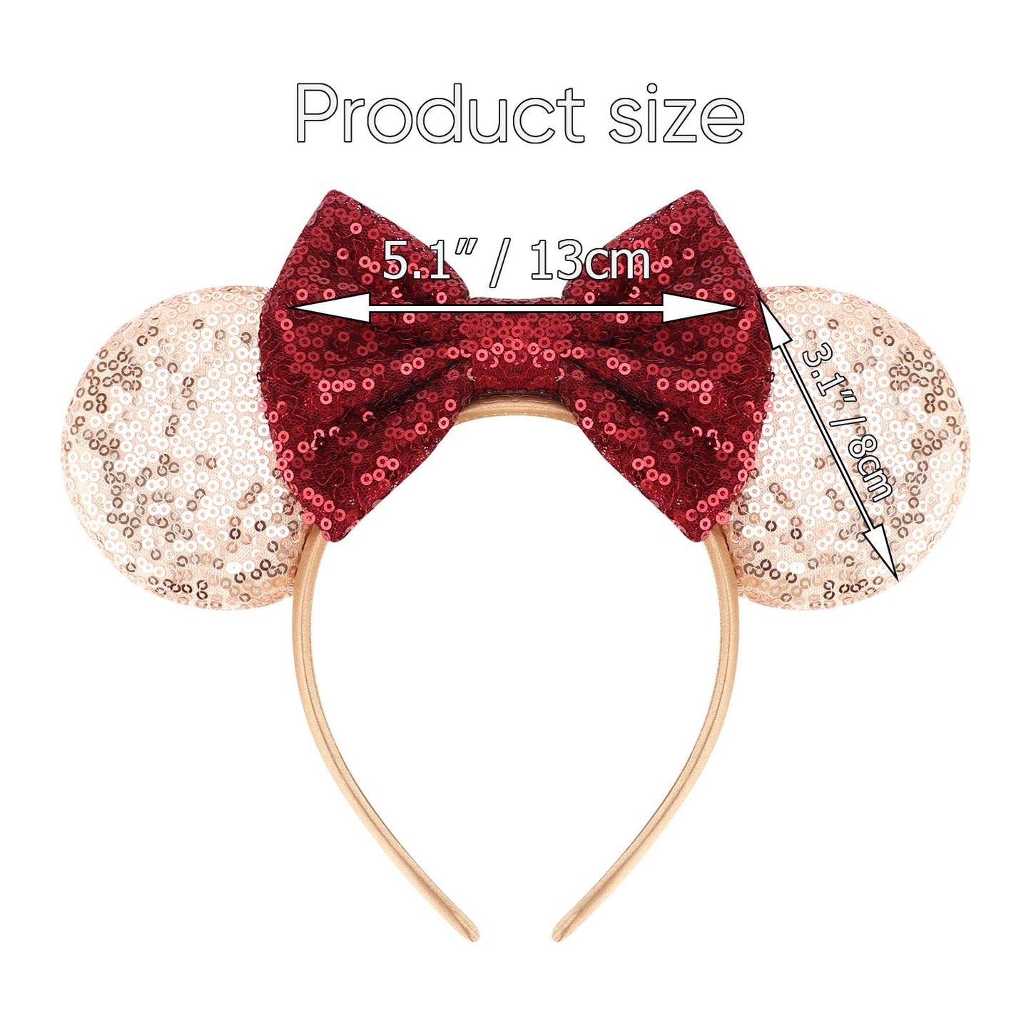 DRESHOW Mouse Ears Bow Headbands Glitter Party Decoration Cosplay Costume for Girls & Women