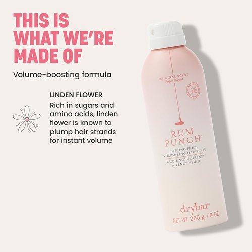 Drybar Rum Punch Volumizing Hairspray - Strong Hold for 24 Hours | No Flakiness, Vegan & Cruelty-Free