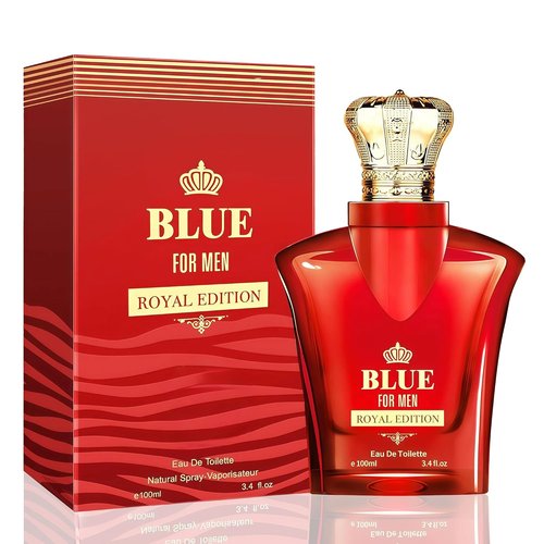 Royal Blue For Men Cologne - 3.4 Fl. Oz Oriental Woody Fragrance with Caramel & Tonka Notes
