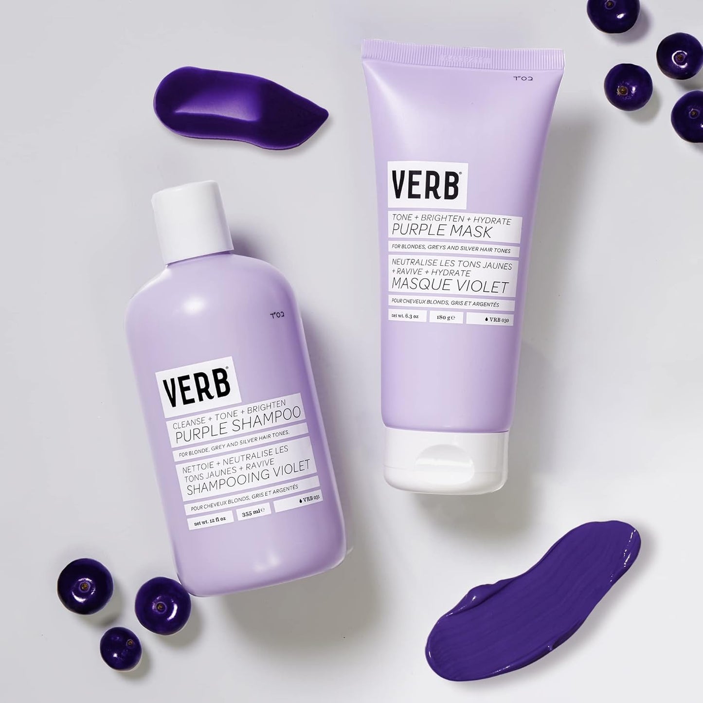 Verb Purple Toning Kit | Toning Shampoo & Hair Mask for Blonde, Grey & Silver Hair - Vegan & Paraben-Free