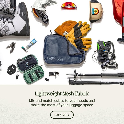 Eagle Creek Pack-It Reveal Cube Set - Durable Packing Cubes for Organized Travel - Black - XS/S/M