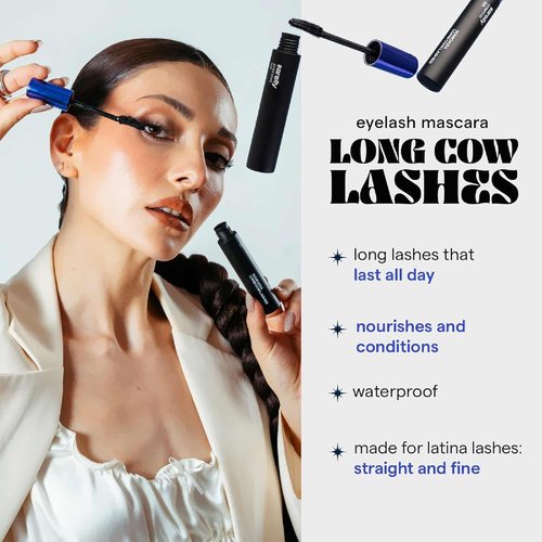 SARELLY Cow Lashes Mascara - Waterproof Volumizing & Lengthening Formula | Vegan & Cruelty-Free