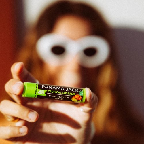Panama Jack Sunscreen Lip Balm - SPF 45 Broad Spectrum Protection for Dry, Chapped Lips | Tropical Flavor, Pack of 3