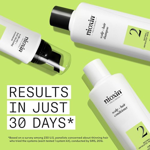 NIOXIN Scalp & Hair Thickening System Kits - Strengthen Natural, Colored & Damaged Hair | 1 Month Supply