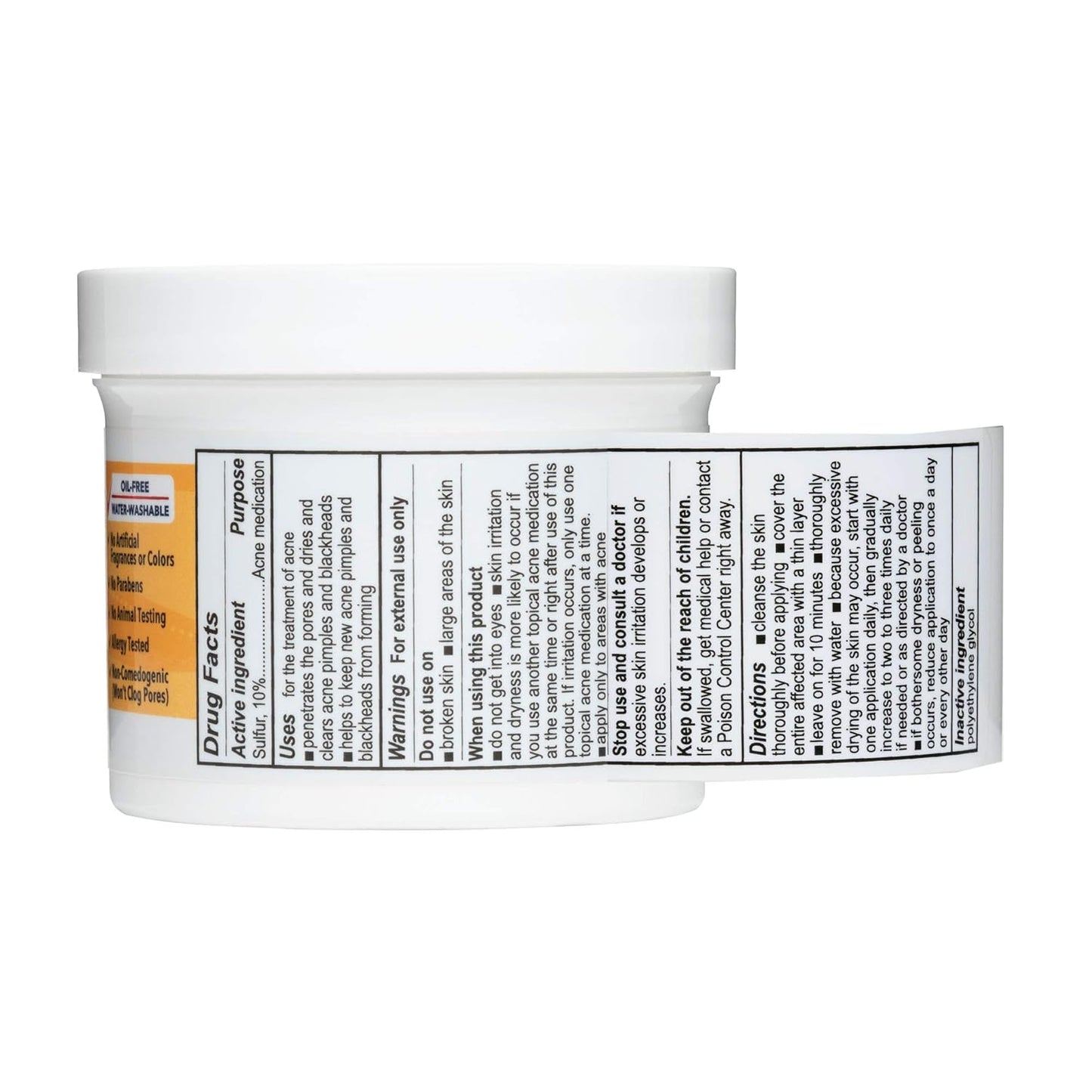 De La Cruz Sulfur Ointment - Effective Cystic Acne Treatment for Face & Body - 5.5 OZ Daily Spot Mask